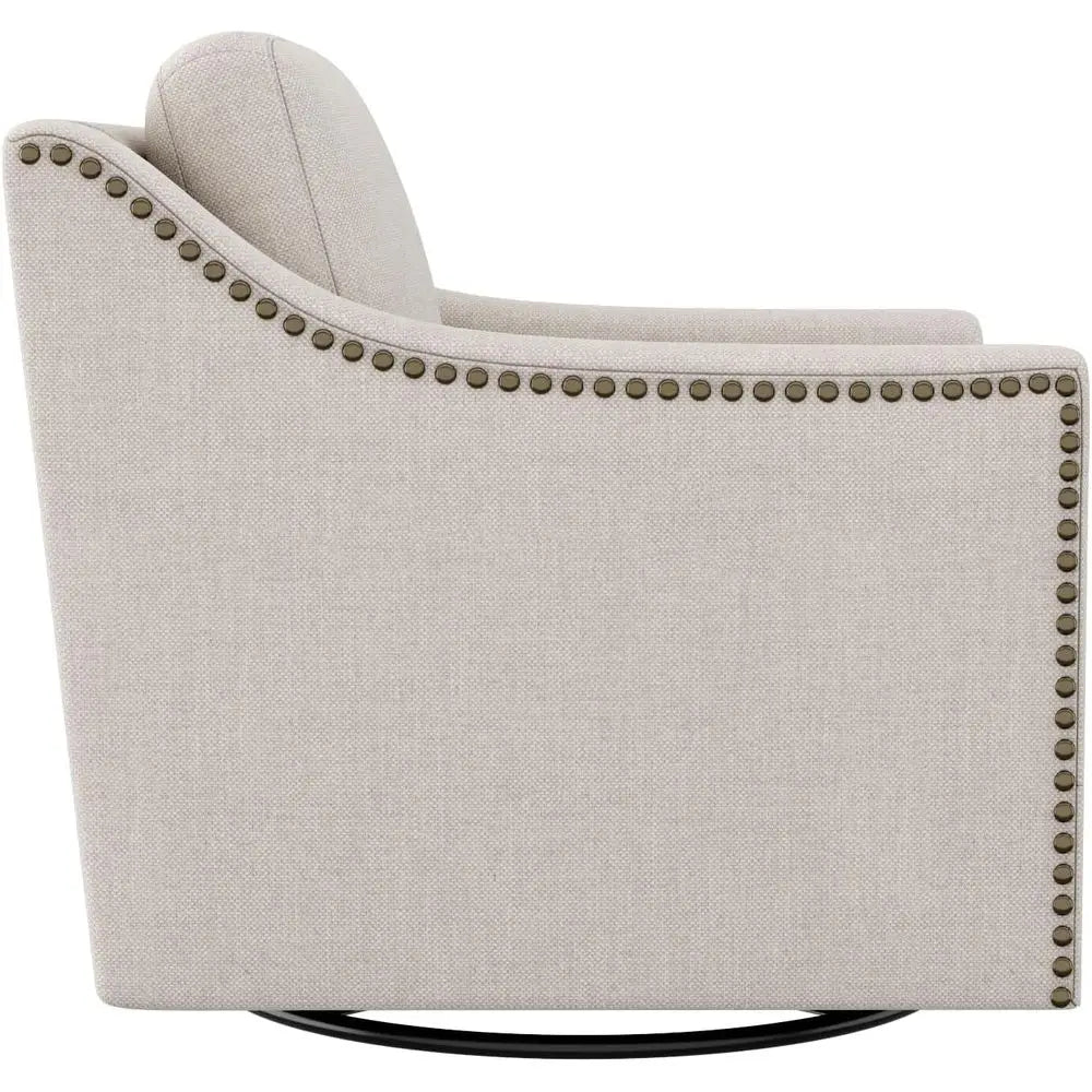 UKMJ Swivel Armchairs Set of 2 With Nailhead Trim Elegance