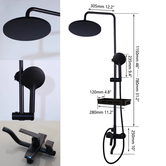 Kemaidi Rainfall Shower Faucet Single Lever Bathtub Mixer With Shelf