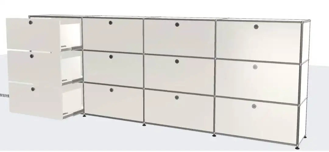 Bigcityfur Modern Metal Corner TV Stand Storage Cabinet