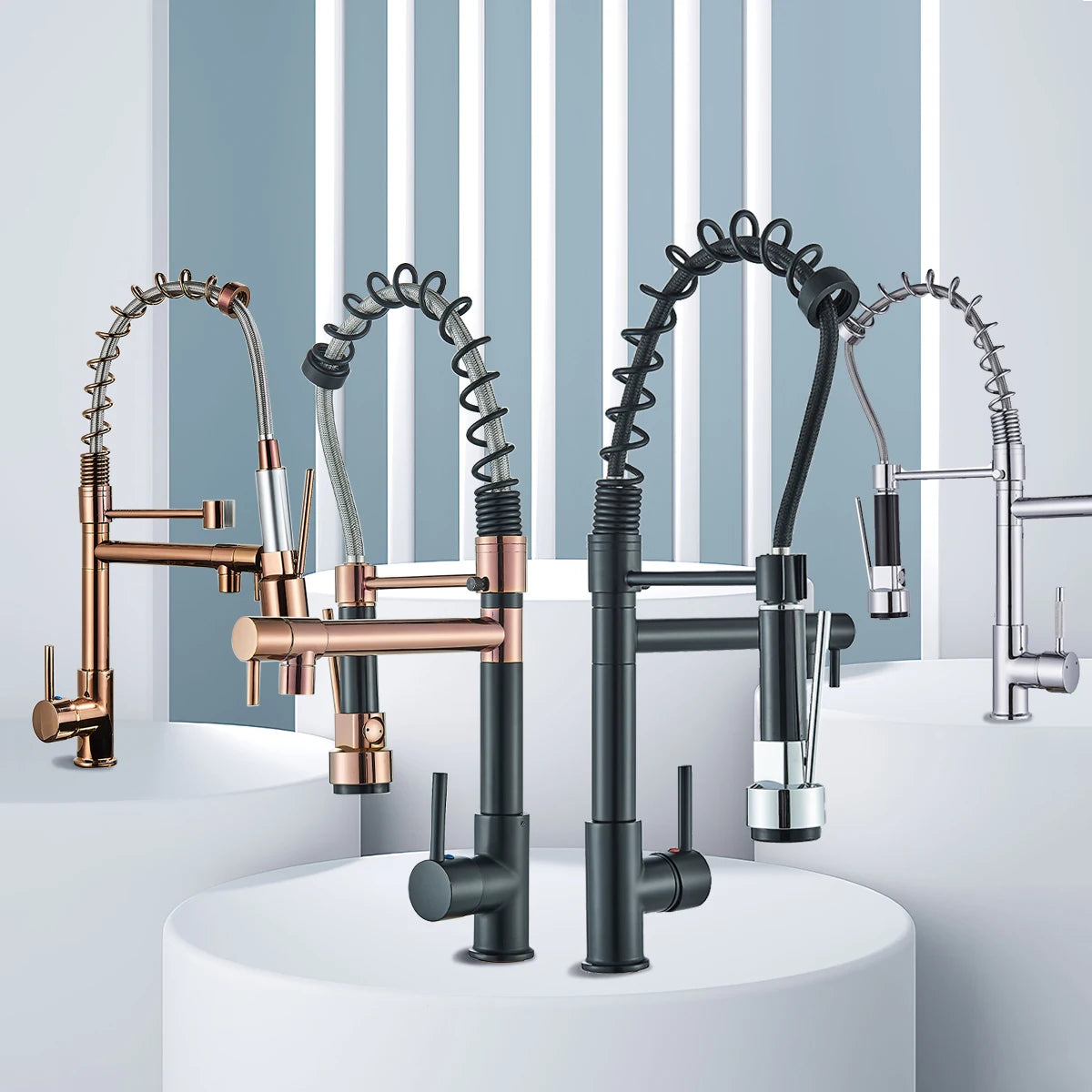 Hownifety Spring Kitchen Faucet with Pull Down Spout