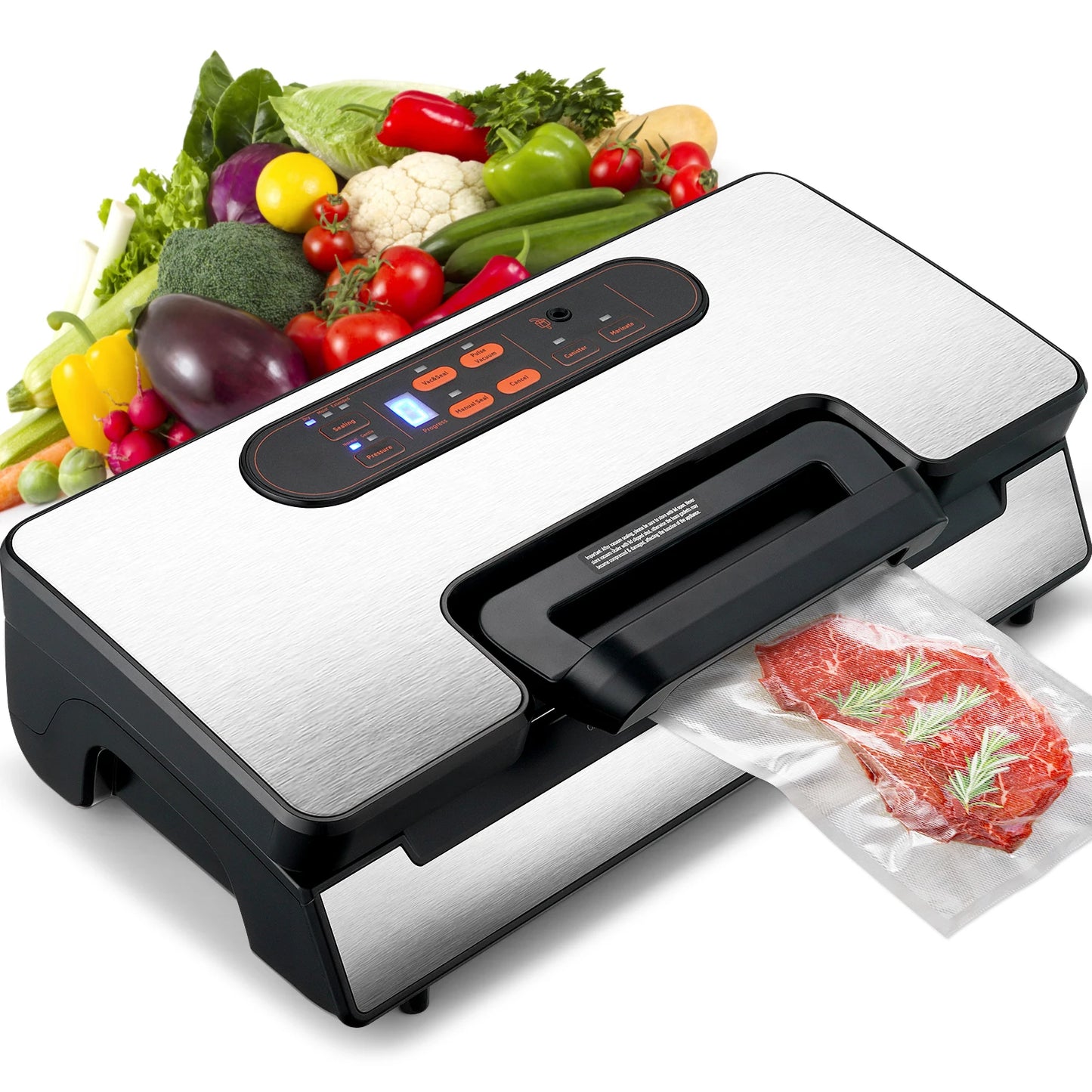 SucceBuy Vacuum Sealer Machine 90Kpa 130W Free 10pcs Vacuum Bags