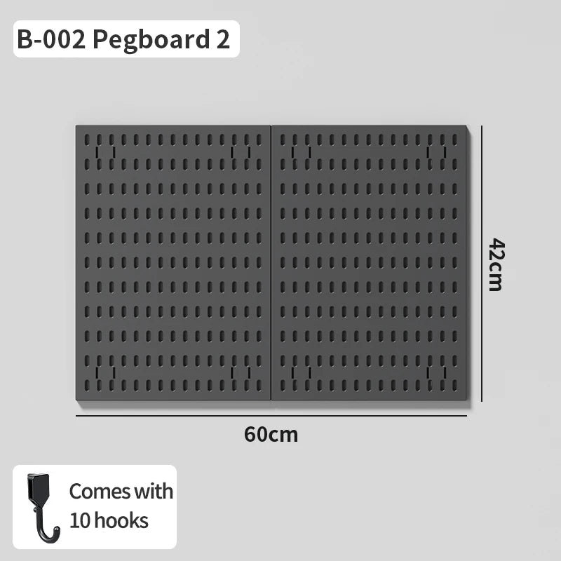 Wall Mounted Pegboard Organizer With Shelves For Desk Accessories