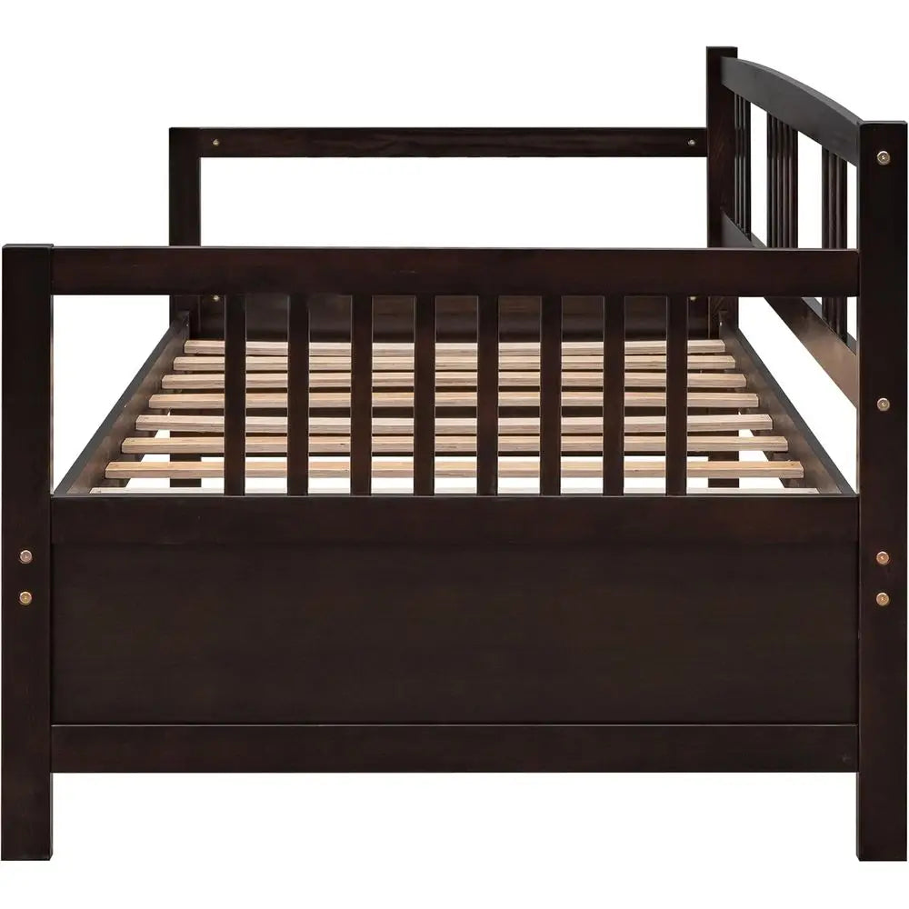 MeWood Daybed Platform Bed With Safety Rails And Slat Support