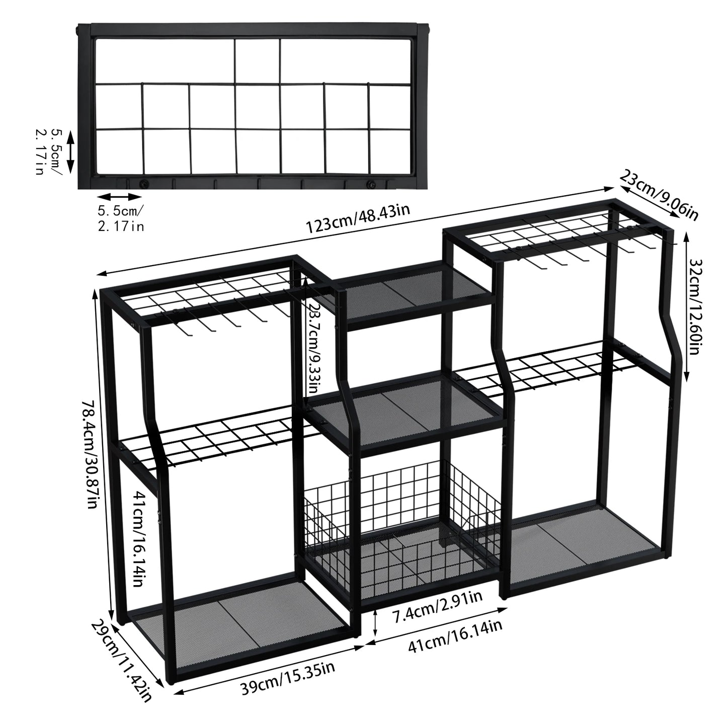 Freestanding Rotatable Garden Tool Rack Metal Storage Organizer