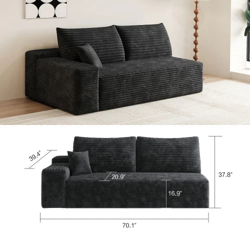 YQXH CN Cloud-Style Sectional Sofa With Corduroy Cover