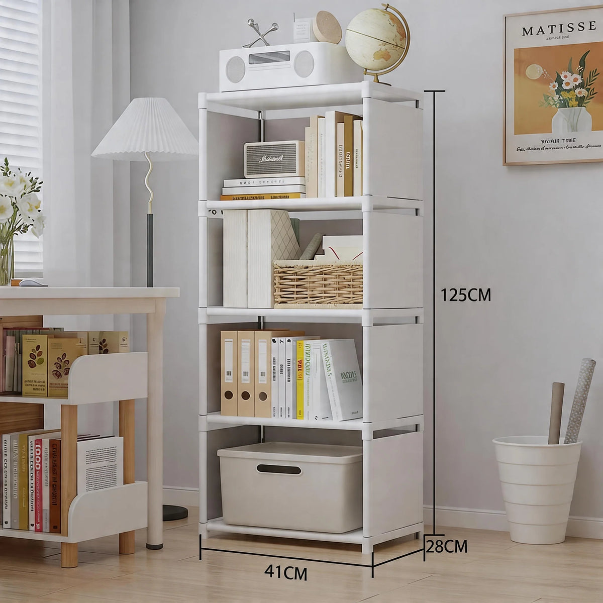 Multifunctional Storage Shelf Multi Layer Bookcase Living Room Organizer