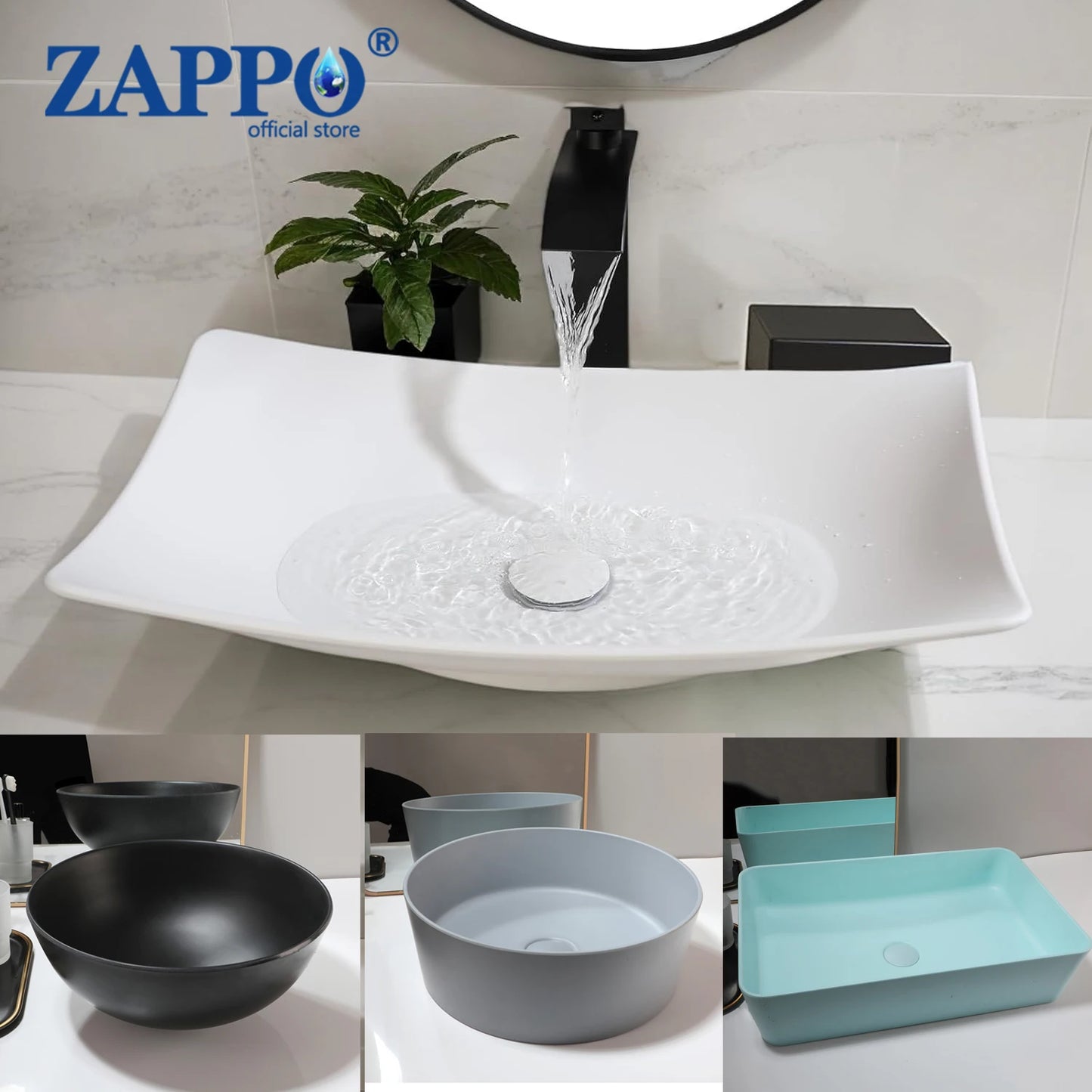 Mekkhalaa Stone Resin Above Counter Bathroom Vessel Sink