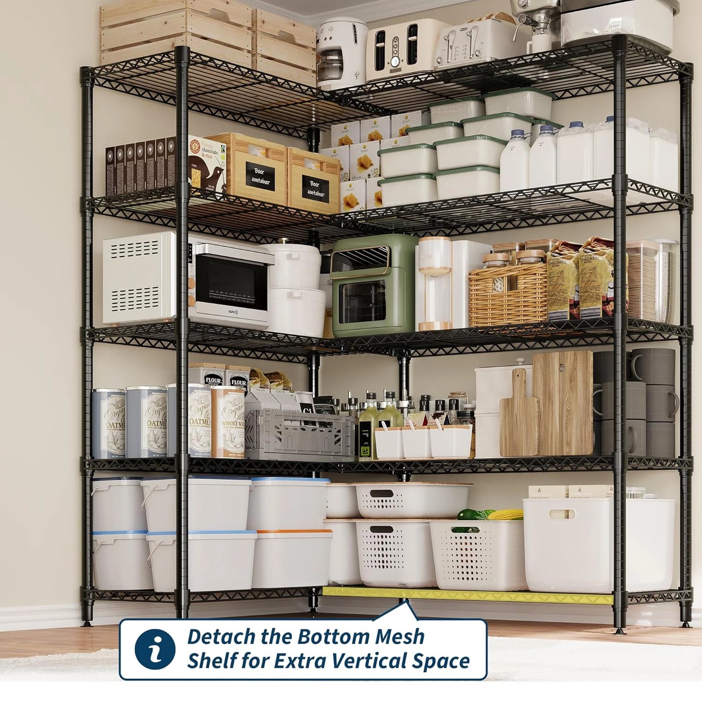 TWISTER.CK Heavy Duty 5 Tier Metal Shelving Unit For Kitchen Garage