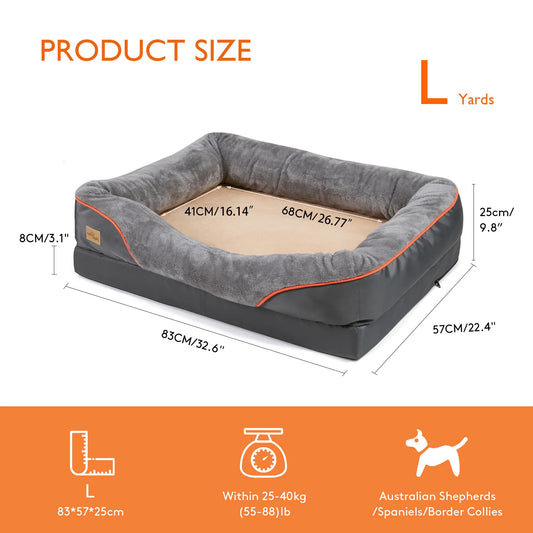 BINGOPAW Hypoallergenic Dog Bed With Removable Washable Cover Waterproof