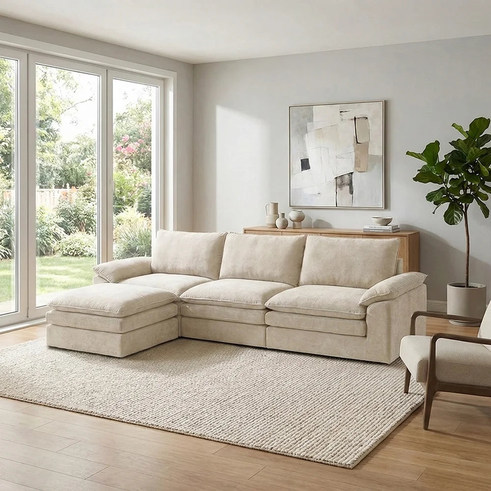 YQzyphyna Modern Cloud Modular Sofa With Memory Foam And Pillows